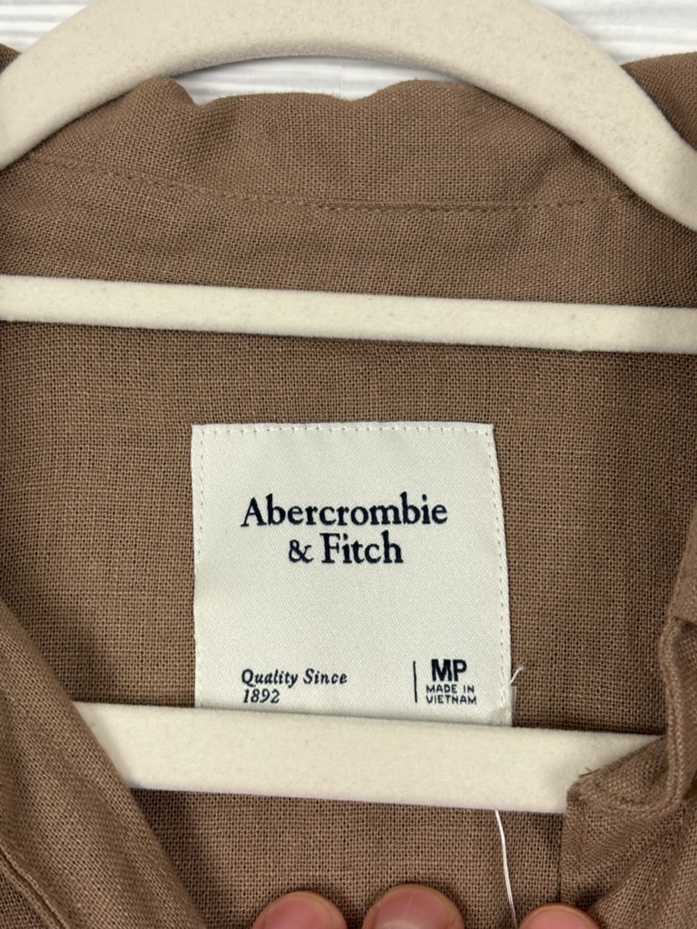 Abercrombie & Fitch Linen Blend Mini Dress Button Down NWT Size Medium Petite - Picture 5 of 10
